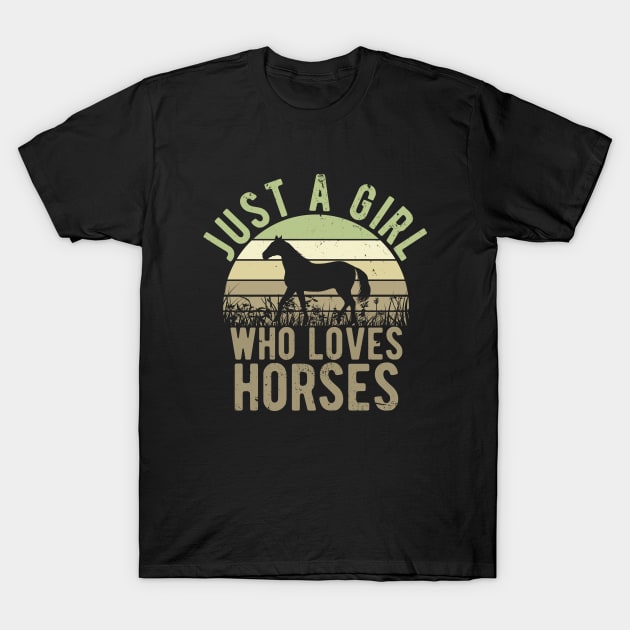 Just A Girl Who Loves Horses for Horse Lovers Gift T-Shirt by Zen Cosmos Official